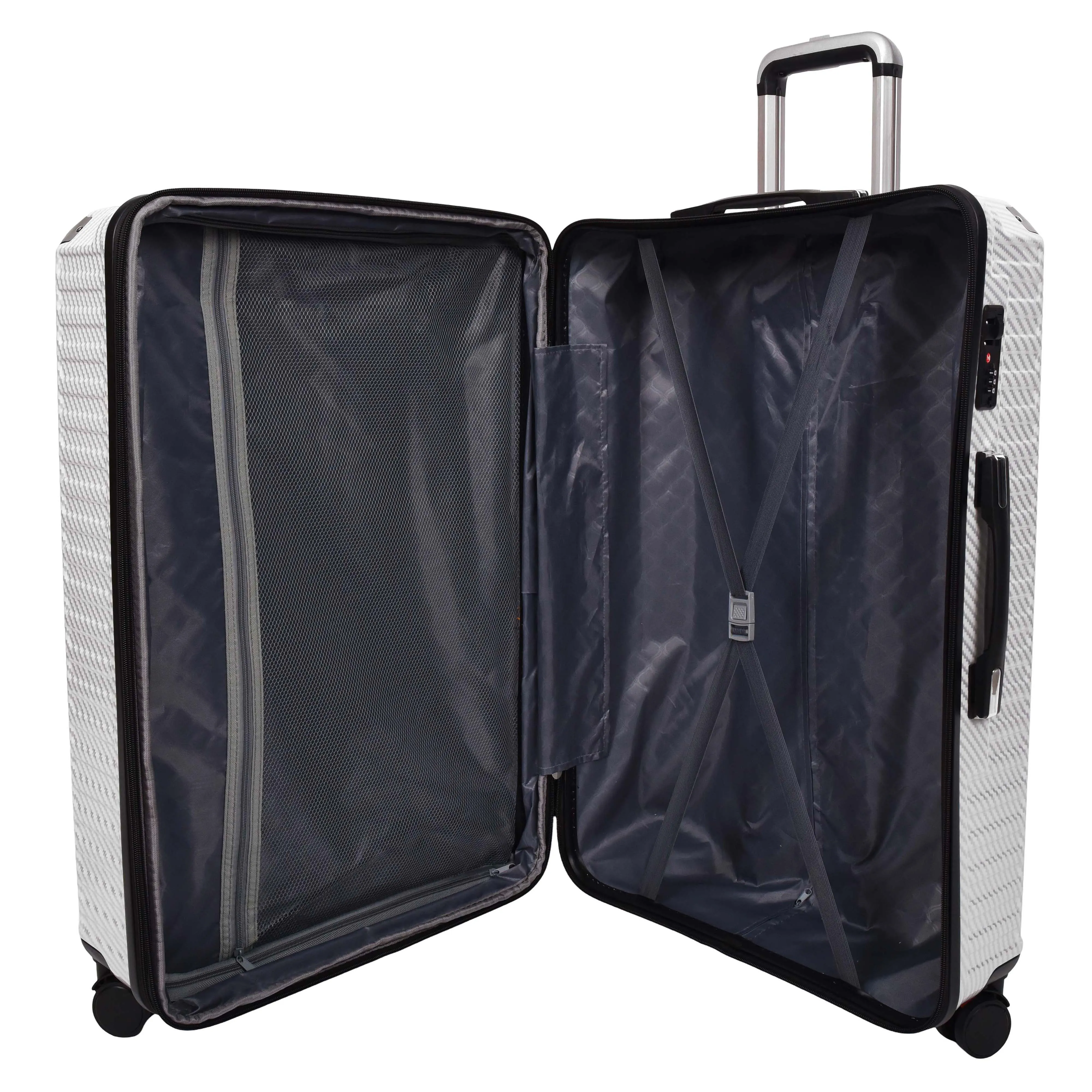 DR691 Four Wheel Suitcase Hard Shell Luggage White