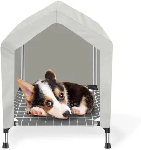 Elevated Dog House for Outdoor or Indoor - Waterproof Dog Tent Cat House, Dog Sunshade Tent, Pet House with Removable Cover, Suitable for Small Cats Dogs