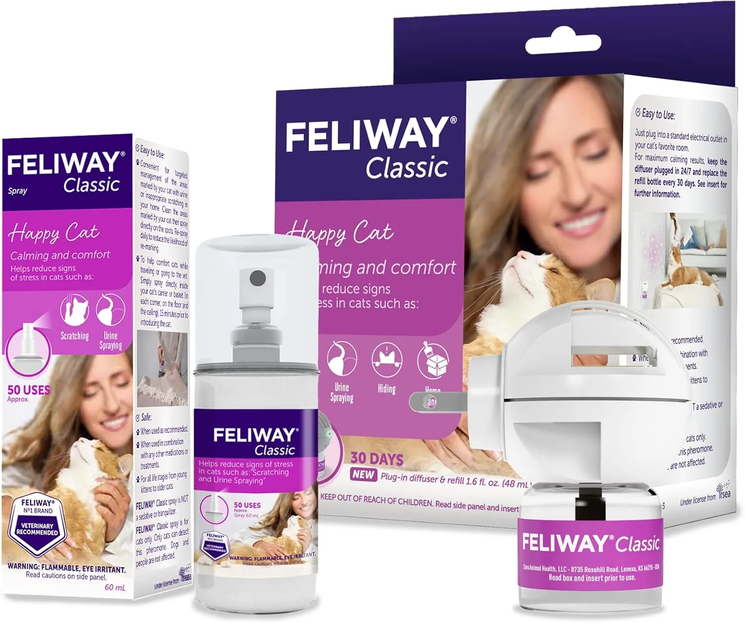 FELIWAY Classic Diffuser Classic Spray Bundle Set