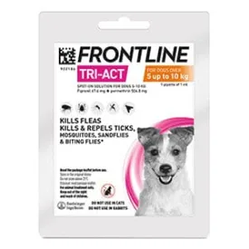 FRONTLINE TRI ACT SPOT ON FLEA TREATMENT FOR DOGS 5-10KG 1CT - FTASOFTFD1