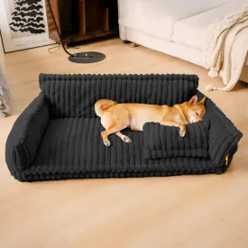 FUNNY FUZZY Dog Bed for Medium Large Dogs - Orthopedic Dog Sofa with Removable Washable Cover and Anti-Slip Bottom, Supportive Foam Pet Couch Bed (Dark Grey, XXL)