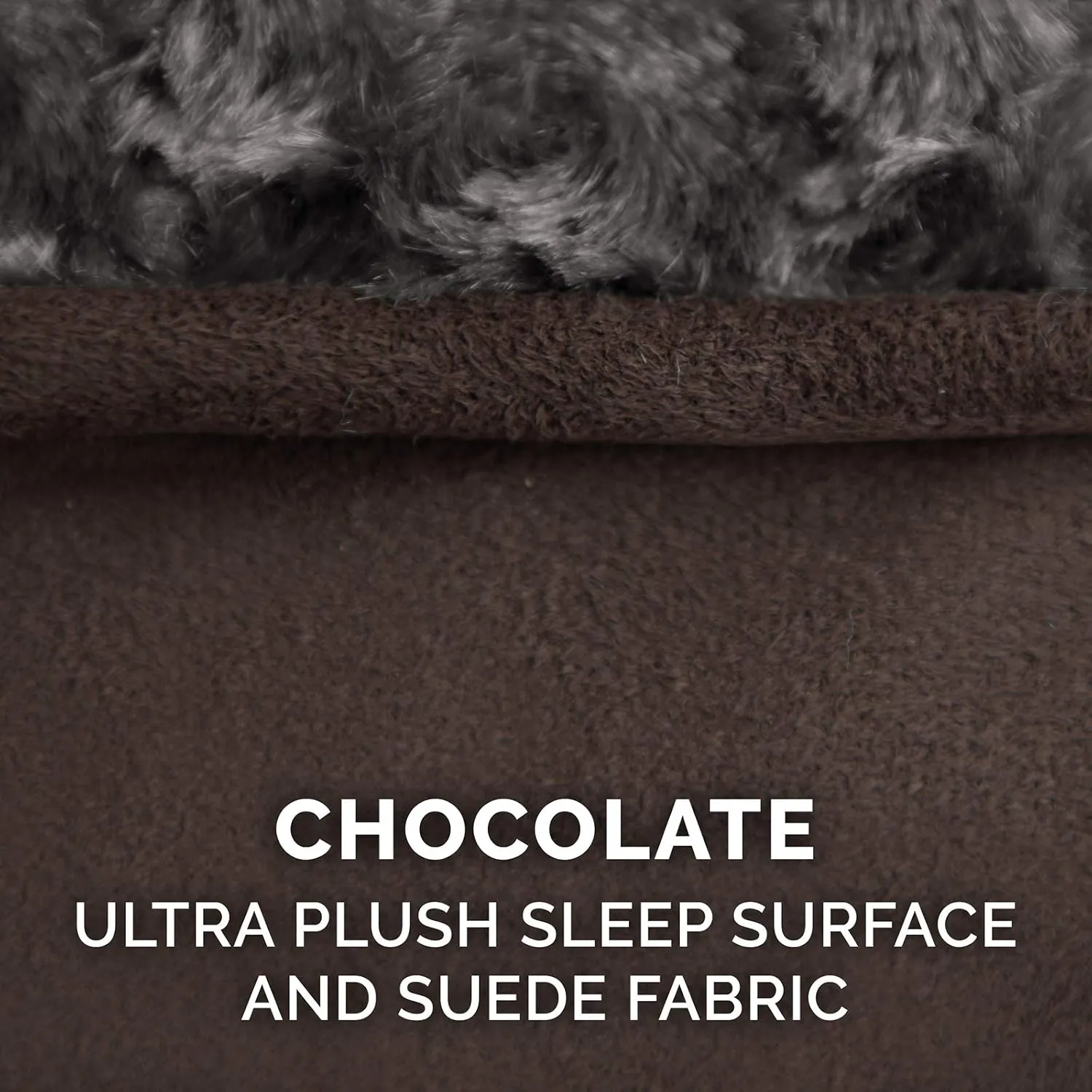 Furhaven Memory Foam Dog Bed for Large Dogs w/ Removable Washable Cover, For Dogs Up to 150 lbs - Ultra Plush Faux Fur & Suede Luxe Lounger Contour Mattress - Chocolate, Jumbo Plus/XXL