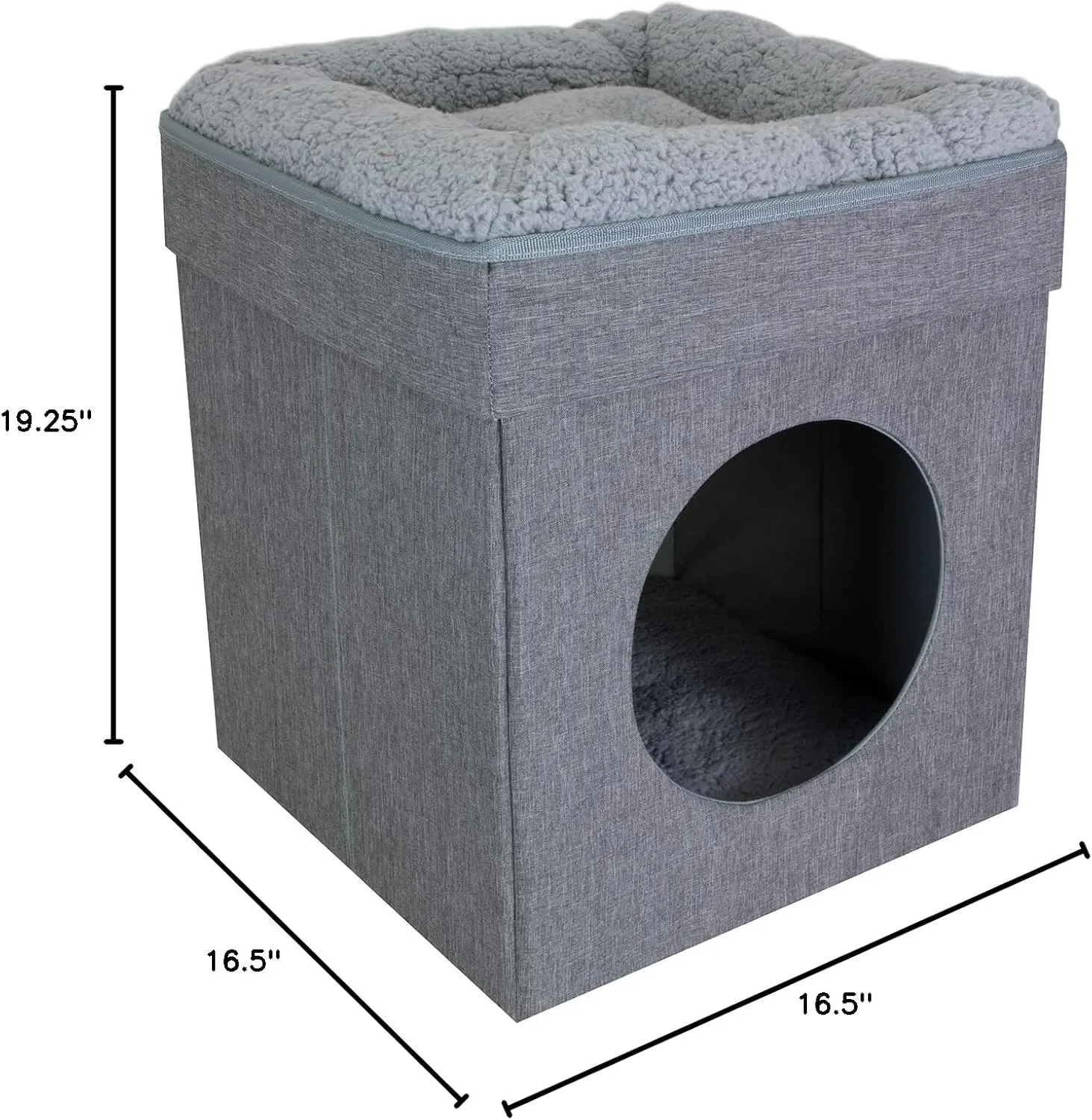 Kitty City Indoor Cat Cube Furniture, Gray Cube