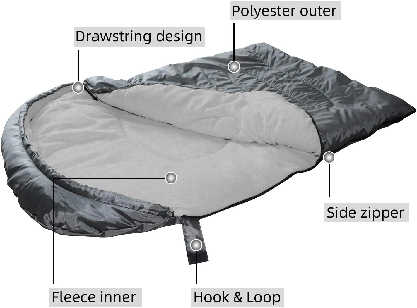 KUDES Dog Sleeping Bag Waterproof Warm Packable Dog Bed with Storage Bag for Indoor Outdoor Travel Camping Hiking Backpacking (43''Lx27''W)
