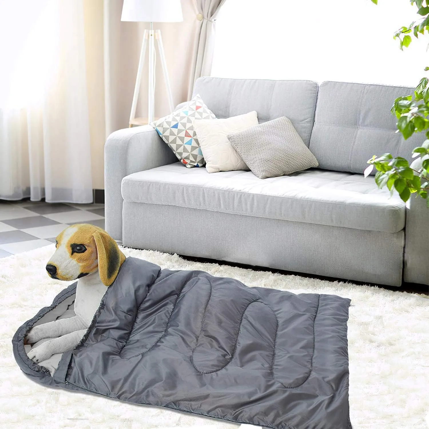 KUDES Dog Sleeping Bag Waterproof Warm Packable Dog Bed with Storage Bag for Indoor Outdoor Travel Camping Hiking Backpacking (43''Lx27''W)