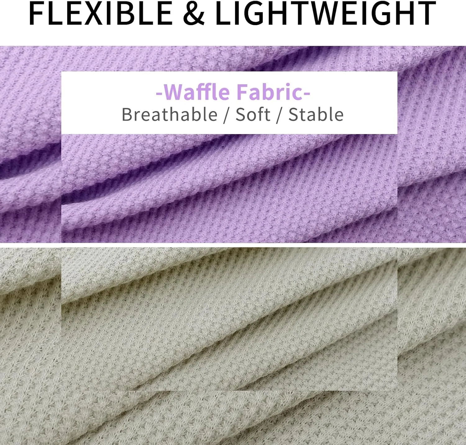 KYEESE 2Pack Dog Shirts Waffle for Small Dogs, Stretchy T-Shirts, Lightweight Tank Top, Sleeveless Vest, Breathable Cat Shirt, Medium, Purple   Grey