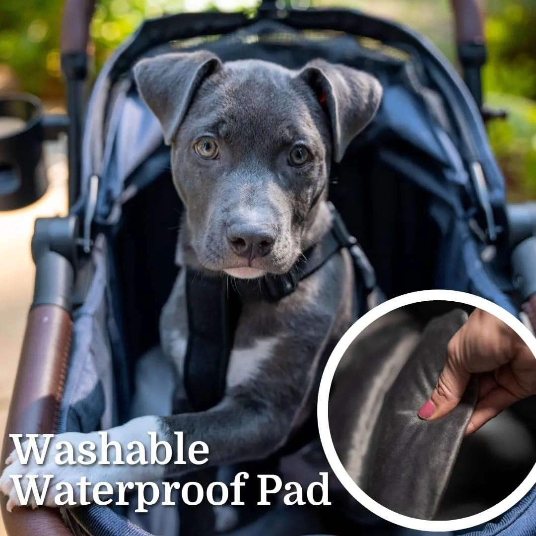 Luxury Pet Stroller & Personal Folding Shopping Cart on Premium Wheels  Lightweight Aluminum Frame  Removable Bassinet, Shopping Bag- Small to Medium Dogs & Cats (Blue v3 Pet Bassinet)