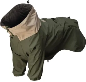 Midnight Forest Water-Resistant Dog Jacket - Lightweight and Adjustable | Dog Raincoat with Packable Hood | Large (L)