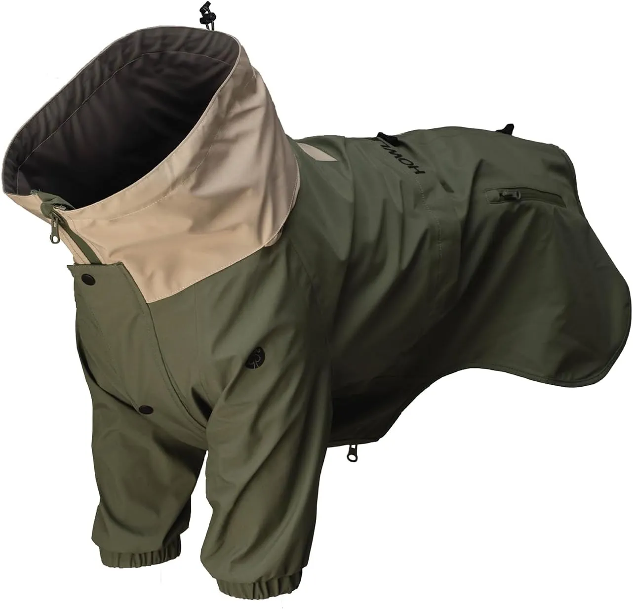 Midnight Forest Water-Resistant Dog Jacket - Lightweight and Adjustable | Dog Raincoat with Packable Hood | Large (L)