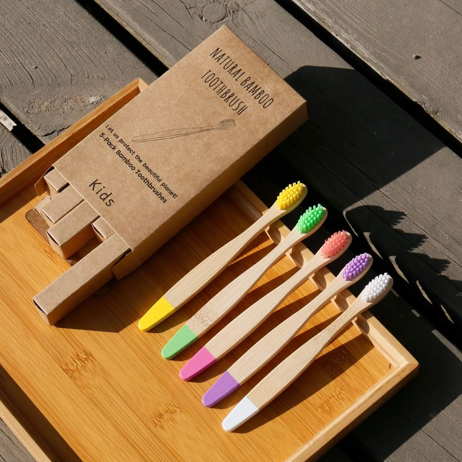 Mini Size Bamboo Disposable Toothbrush for Kids