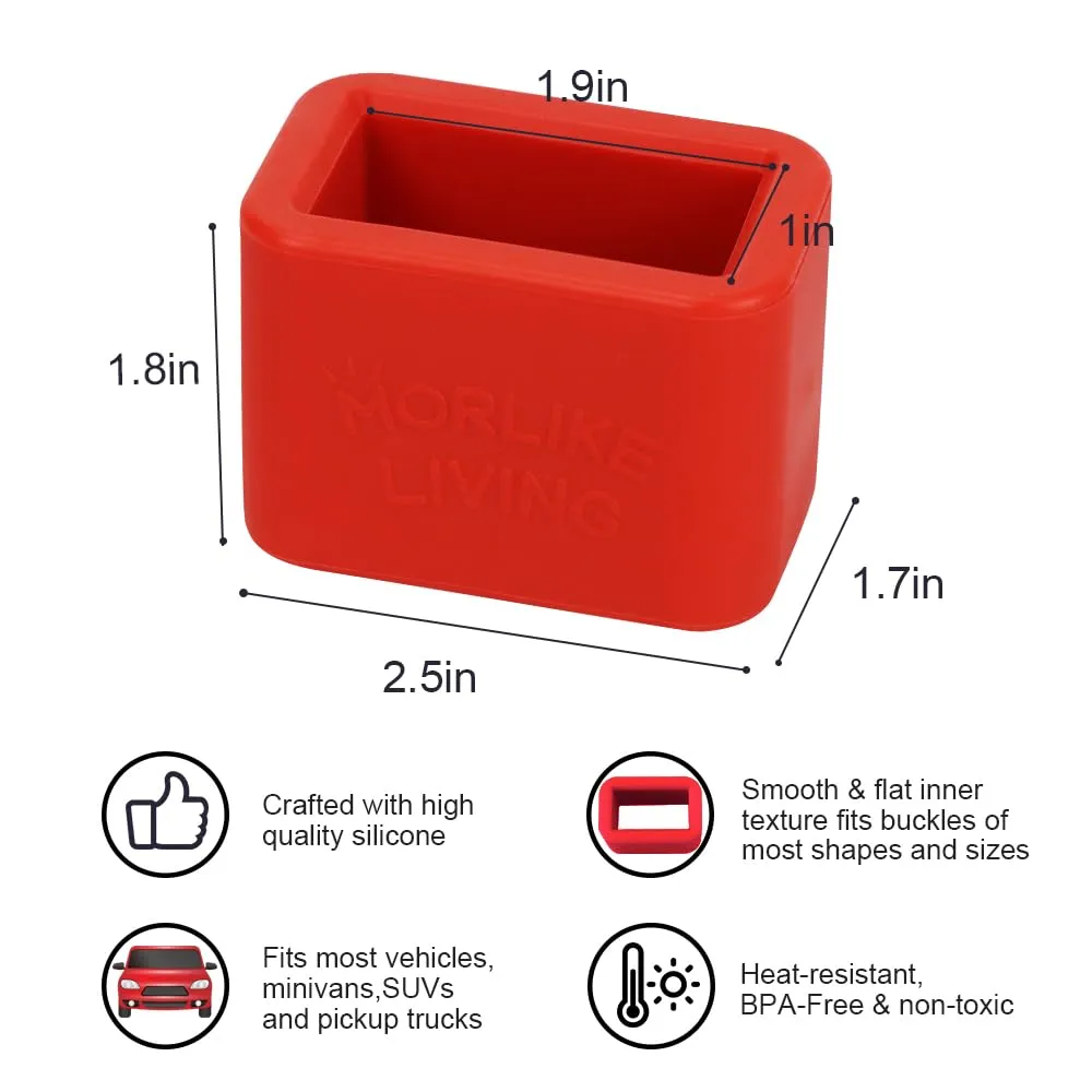 Morlike Silicone Belt Buckle Seatbelt Holder (RED)