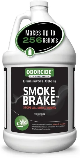 Odorcide Smoke Brake Odor Eliminator Concentrate - Tobacco & Marijuana Odor Neutralizer - Smoke Odor Eliminator for Home & Car  Smoke & Weed Smell Eliminator w/Non-Enzymatic Formula (1 Gallon)