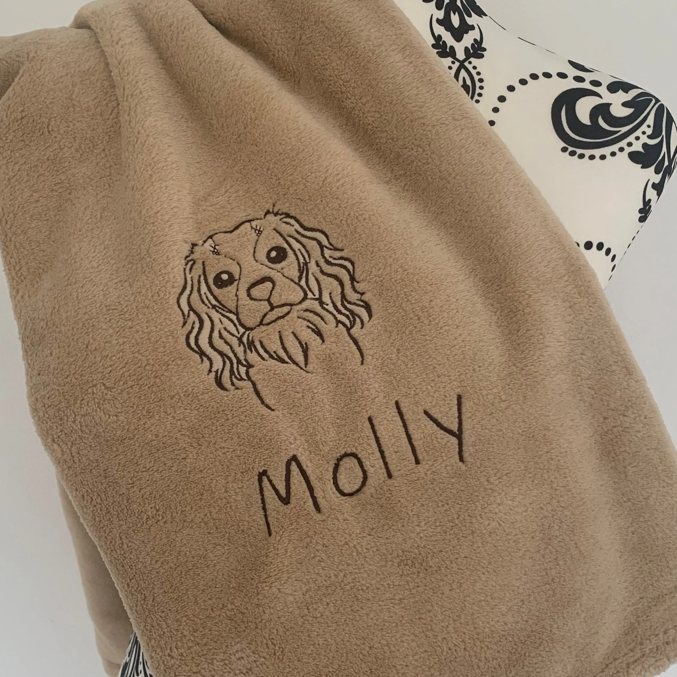Pet Fleece Blanket - King Charles Spaniel - Personalised