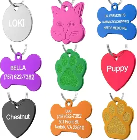 Pet ID Tag Custom for Dog Cat Personalized | Many Shapes and Colors to Choose from | Made in USA | Strong Anodized Aluminum (Circle Green, Small)