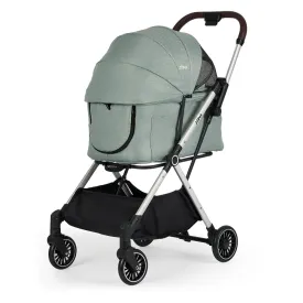 Pet Stroller for Small and medlium Dogs, Cats, Aluminum Alloy Frame, Dog Cat Stroller, Lightweight, Foldable carts, One-Hand Automatic Folding, Quick Release Wheel (Sage Green)