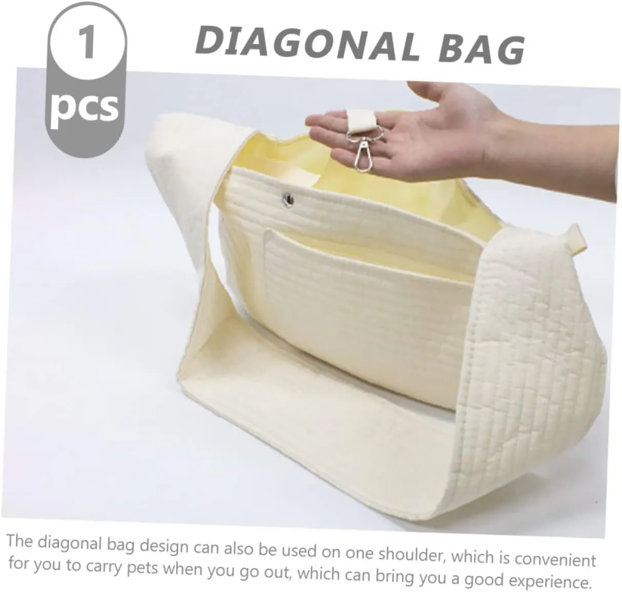 Puppy Carrier Canvas Bag Breathable Cross-Body Kitten Container for Outdoor Travel Shoulder Strap for Convenient Pet Carrying