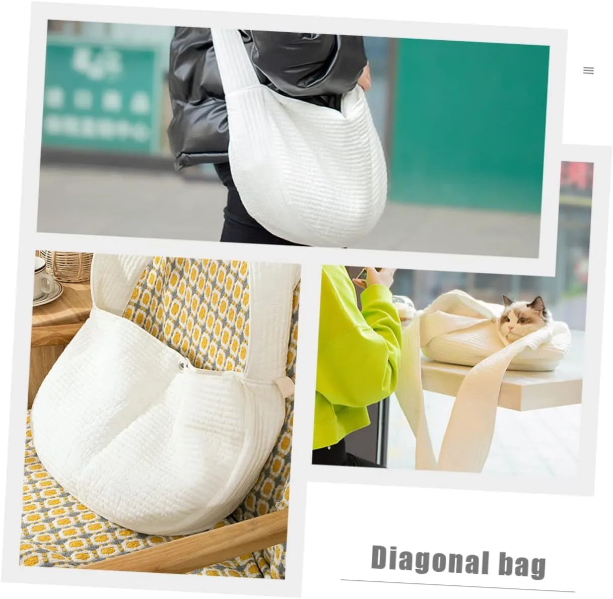 Puppy Carrier Canvas Bag Breathable Cross-Body Kitten Container for Outdoor Travel Shoulder Strap for Convenient Pet Carrying