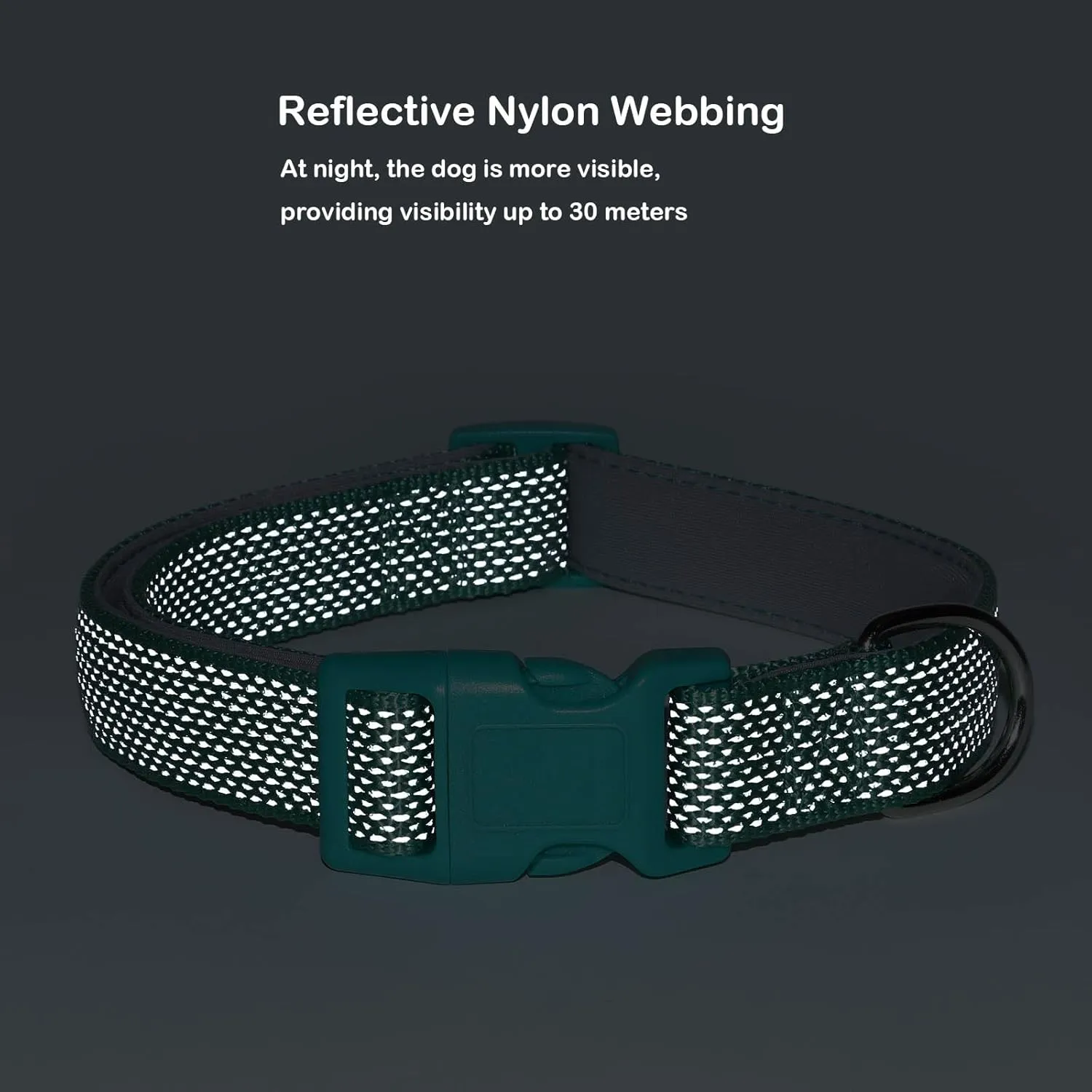 Reflective Dog Collar Padded-4 Size, Breathable Nylon Soft Neoprene Pet Collar for Small Medium and Large Dogs (Rose red, M)