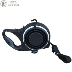 Retractable Dog Lead with Built-in Water Bottle, Bowl & Poo Bag Dispenser:
