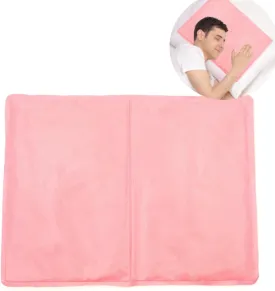 Reusable Gel Ice Pack for Sleeping, Injuries, Chill Pillow Cooling Pad, Relieve Headaches, Migraines, Fevers, Hot Flashes, Night Sweats, Perfect for Children, Adult, Pets, 15.5 * 11.8in (Pink)