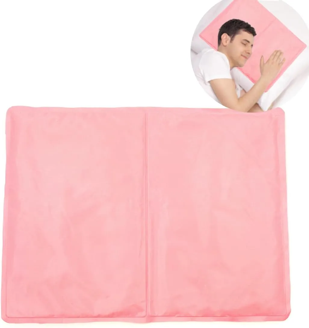 Reusable Gel Ice Pack for Sleeping, Injuries, Chill Pillow Cooling Pad, Relieve Headaches, Migraines, Fevers, Hot Flashes, Night Sweats, Perfect for Children, Adult, Pets, 15.5 * 11.8in (Pink)