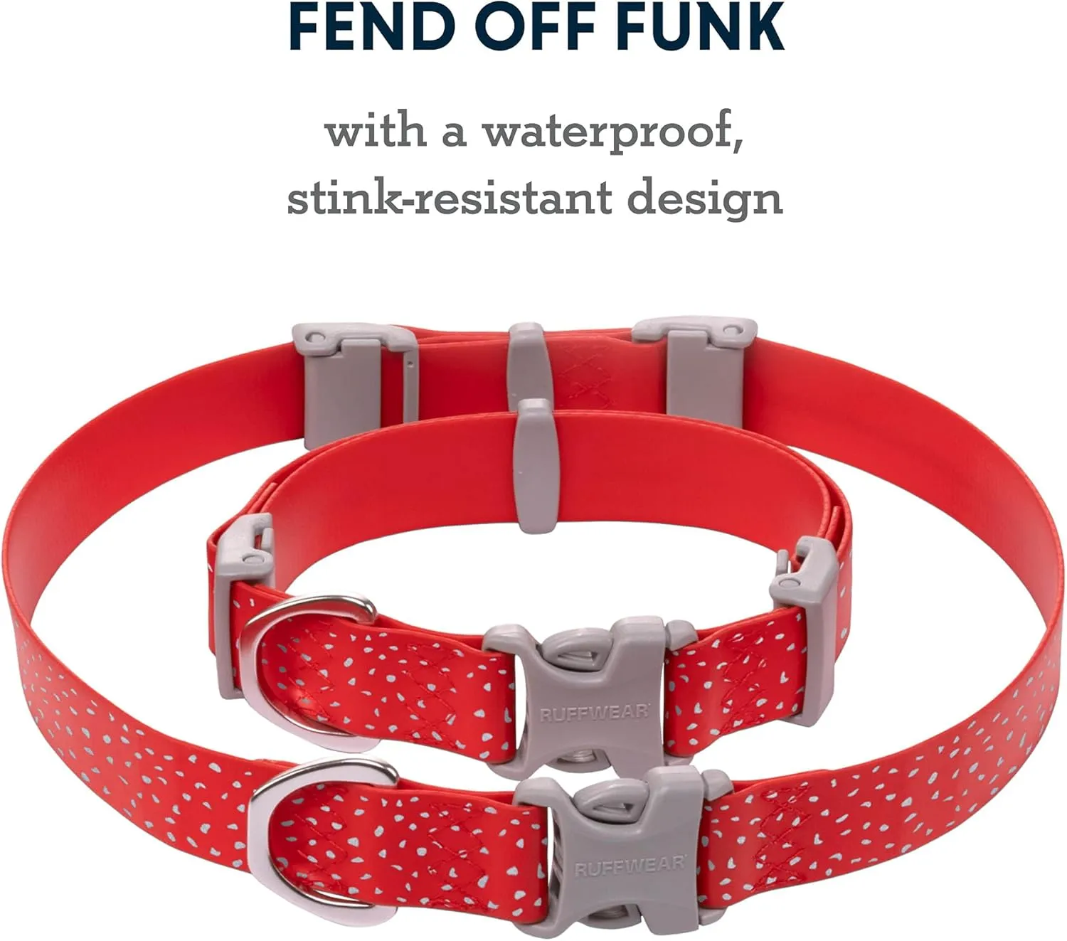 Ruffwear, Confluence Dog Collar, Waterproof and Stink Resistant, Red Sumac, 14"-20"