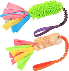 SCHITEC Tug Toy for Dogs, [2 Pack] Bungee Tug of War Squeaky Rope Toys for Exercise & Interactive Play Games, Puppy Training Pull Toy for Small Medium Large Dog