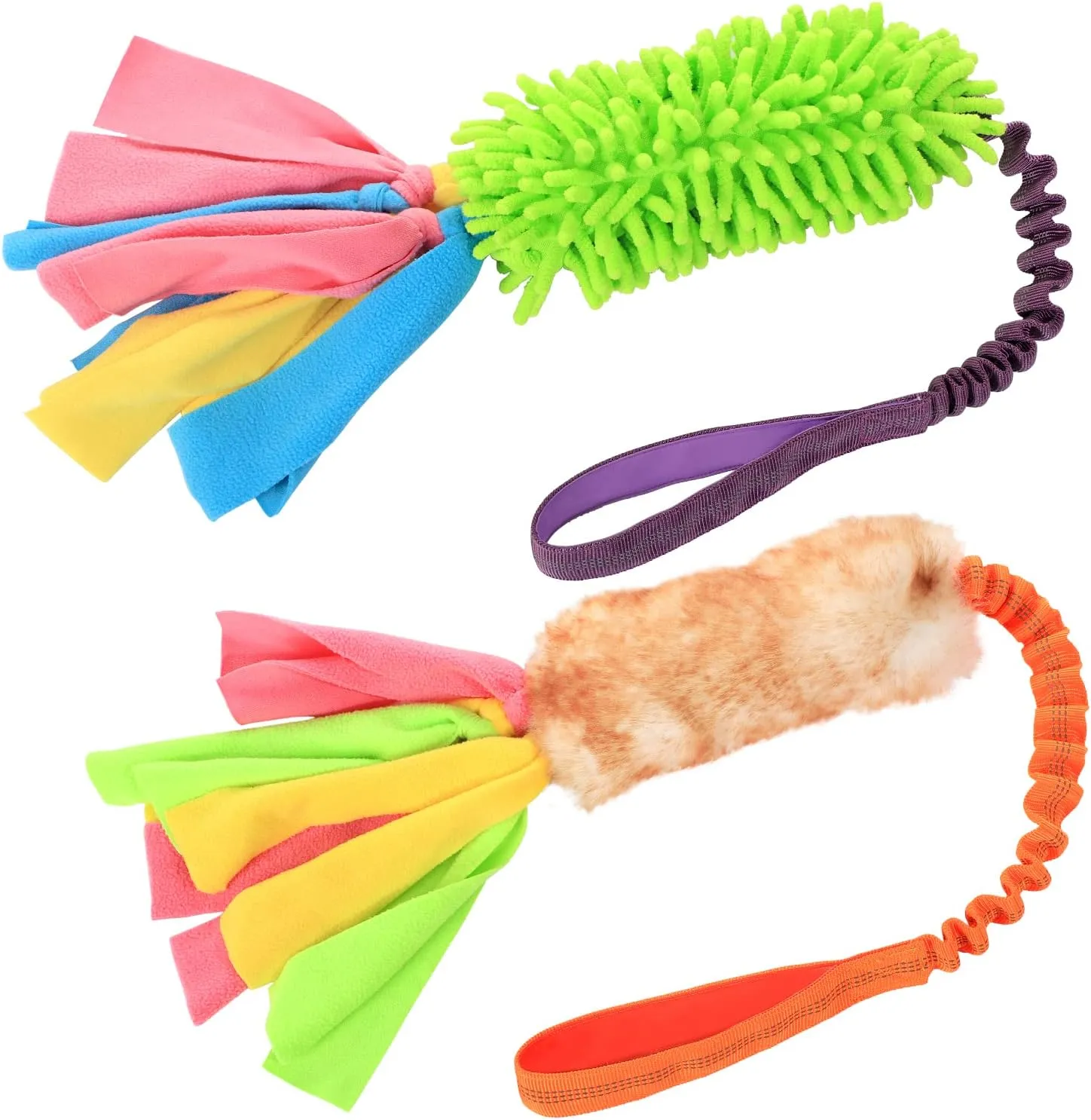 SCHITEC Tug Toy for Dogs, [2 Pack] Bungee Tug of War Squeaky Rope Toys for Exercise & Interactive Play Games, Puppy Training Pull Toy for Small Medium Large Dog