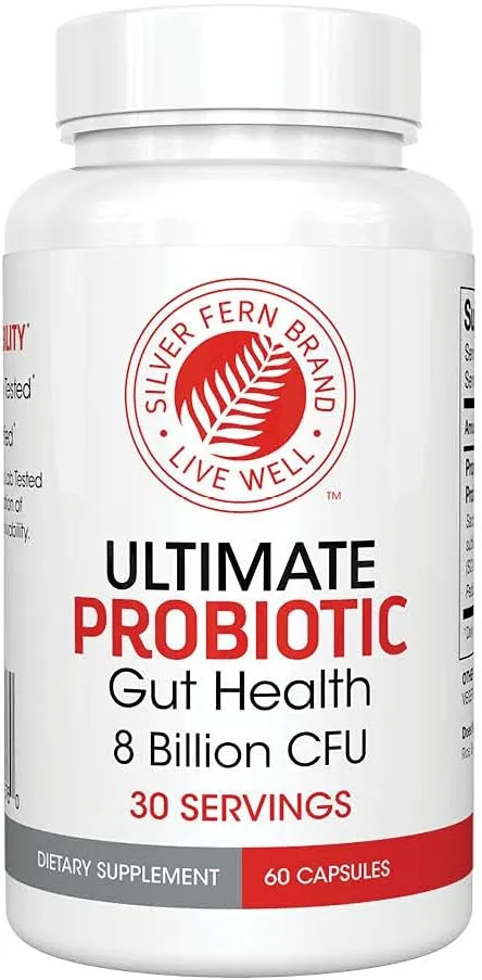 Silver Fern Ultimate Probiotic Supplement Vegicaps - Daily Metabolic Restoration, Proven Survivability, DNA Verified Multi-Strain Bacillus Probiotic Capsules (1 Bottle - 60 Capsules)
