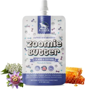 Stress & Anxiety Dog Peanut Butter Squeeze Supplement, All Natural Calming Dog Treat. Human Grade & Safe Puppy Food, Passion Flower for Separation Anxiety, Behavior Aid, USA Grown & Made