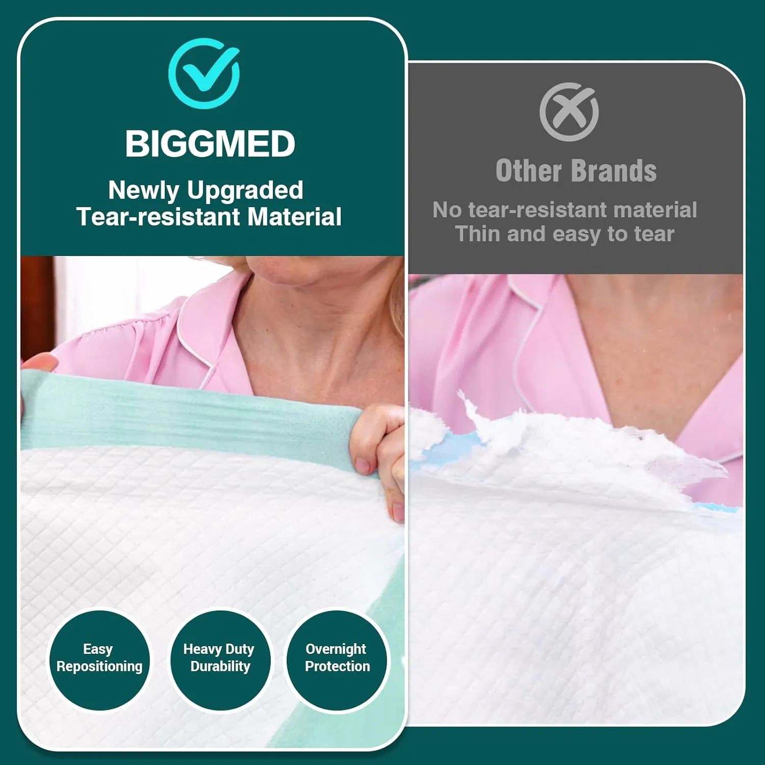 Tear-Resistant Bed Pads Disposable 48" X 36" Extra Large 215 Gram Heavy Duty Absorbency Chucks Pads Disposable Adult Thickened Pee Pads for Adult Elderly Puppy Pads for Training, 10 Pads