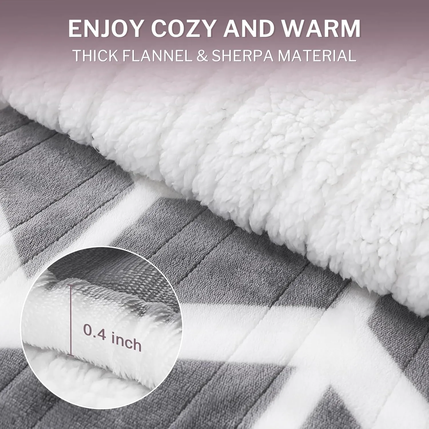 VENTIMI Electric Blanket Heated Throw, 50" x 60" Heated Blanket with 5 Heat Levels & 3 Hours Auto Off, Fast Heating Blankets with ETL & FCC Certification, Grey
