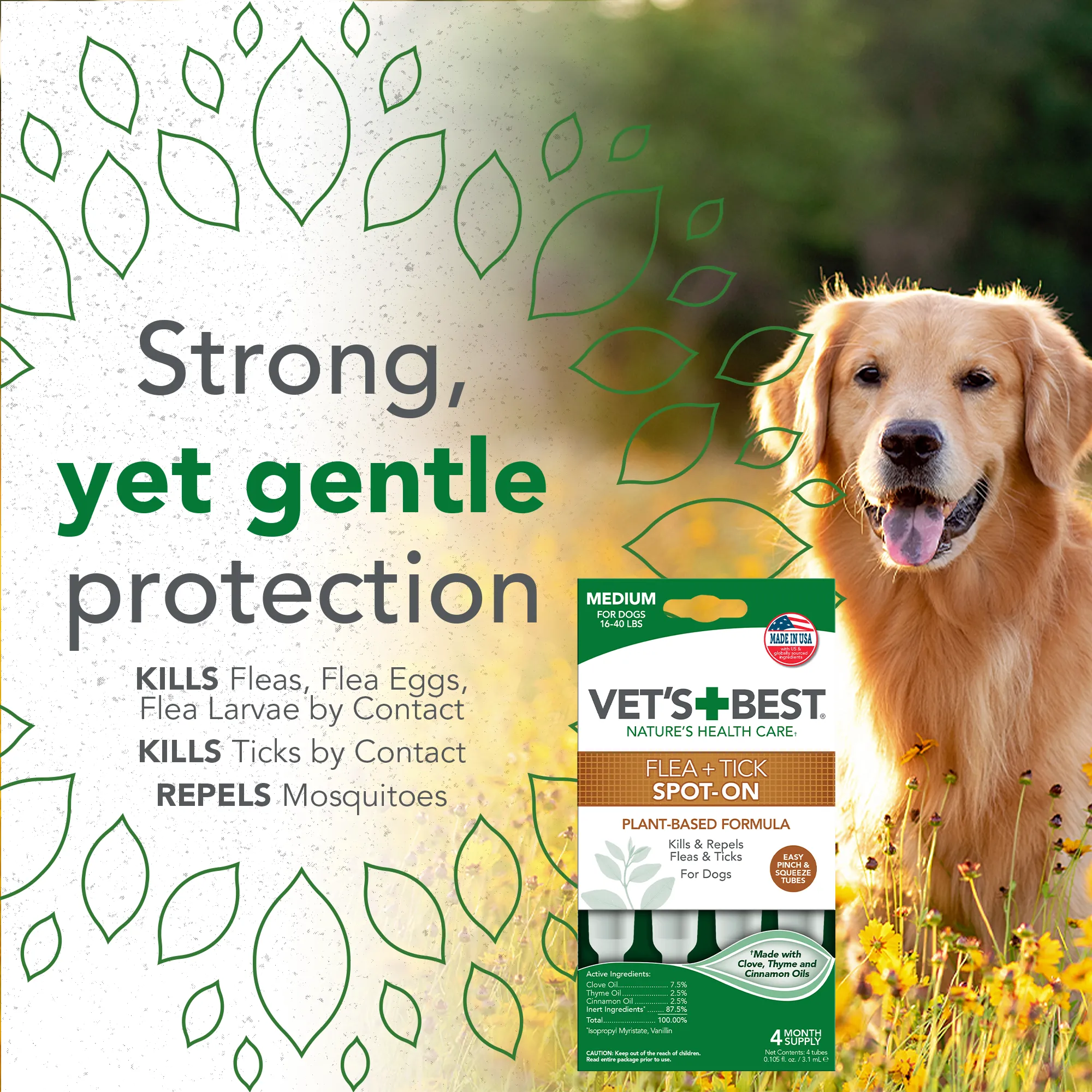 Vet's Best Flea and Tick Spot-On Medium 4ct.