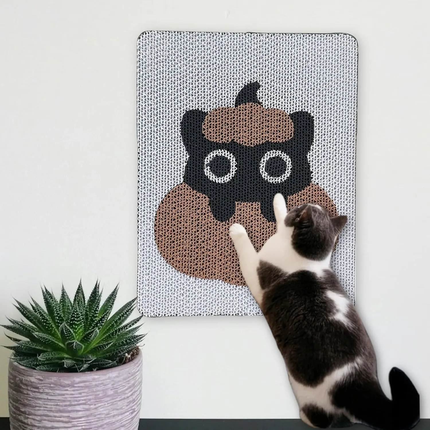 Wall Mounted Cat Scratcher - Cat scratchers for Indoor Cats with Catnip - Cat Scratching Board - Vertical cat Scratcher - Cat Wall Scratcher for Furniture Protector (Hide and Seek)