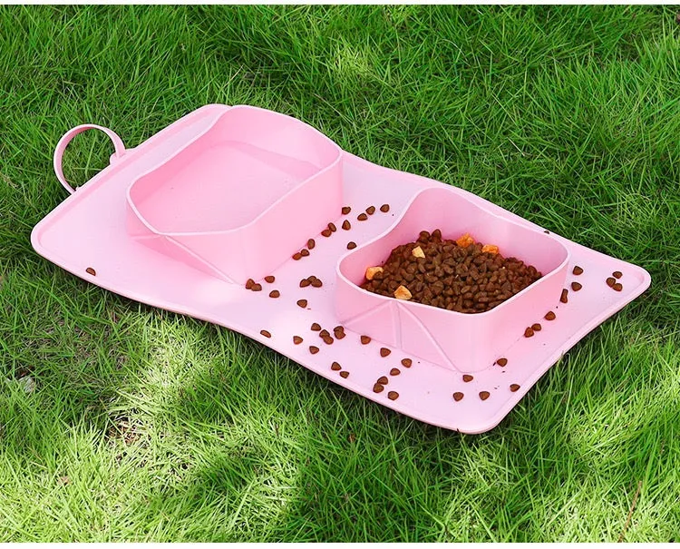 Waterproof Silicone Collapsible Dual-Use Bowl For Pet