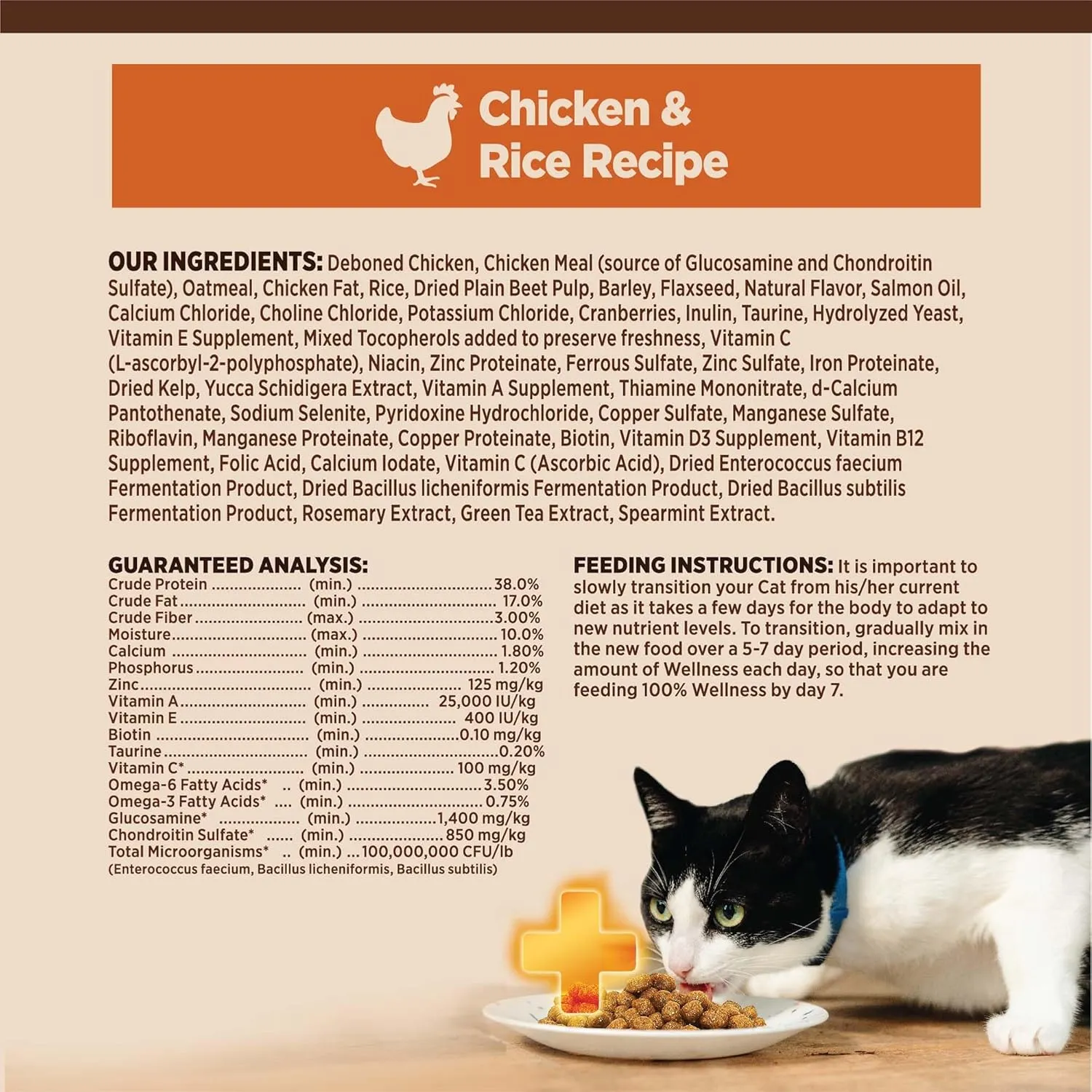 Wellness CORE  Adult Dry Cat Food for Indoor and Outdoor Cats, Wholesome Grains, Natural, Digestive Health Chicken & Rice (11 Pound Bag)