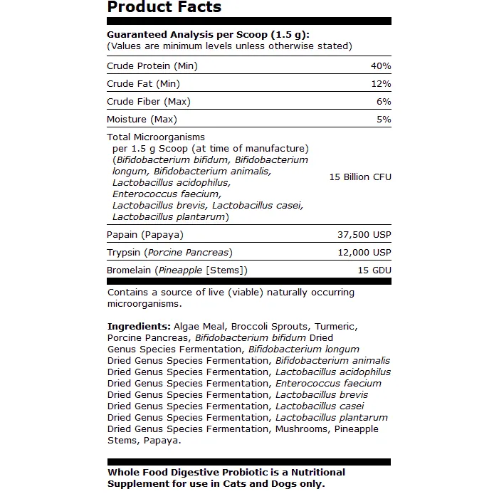 Whole Food Digestive Probiotic for Cats & Dogs 3.32 oz by Dr. Mercola