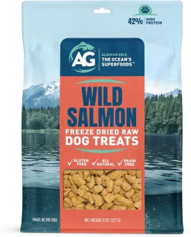 Wild Salmon Freeze-Dried Dog Treats, 8 oz  Single Ingredient, Grain-Free, High-Protein, All-Natural, Rich Omega-3s, Made in USA.