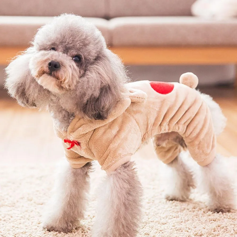 Winter Dog Hoodie, Warm Dog Clothes Puppy Sweater Coral Fleece Warm Coat Sweatshirt Outfits Apparel Accessories for Small Medium Pet, Size S