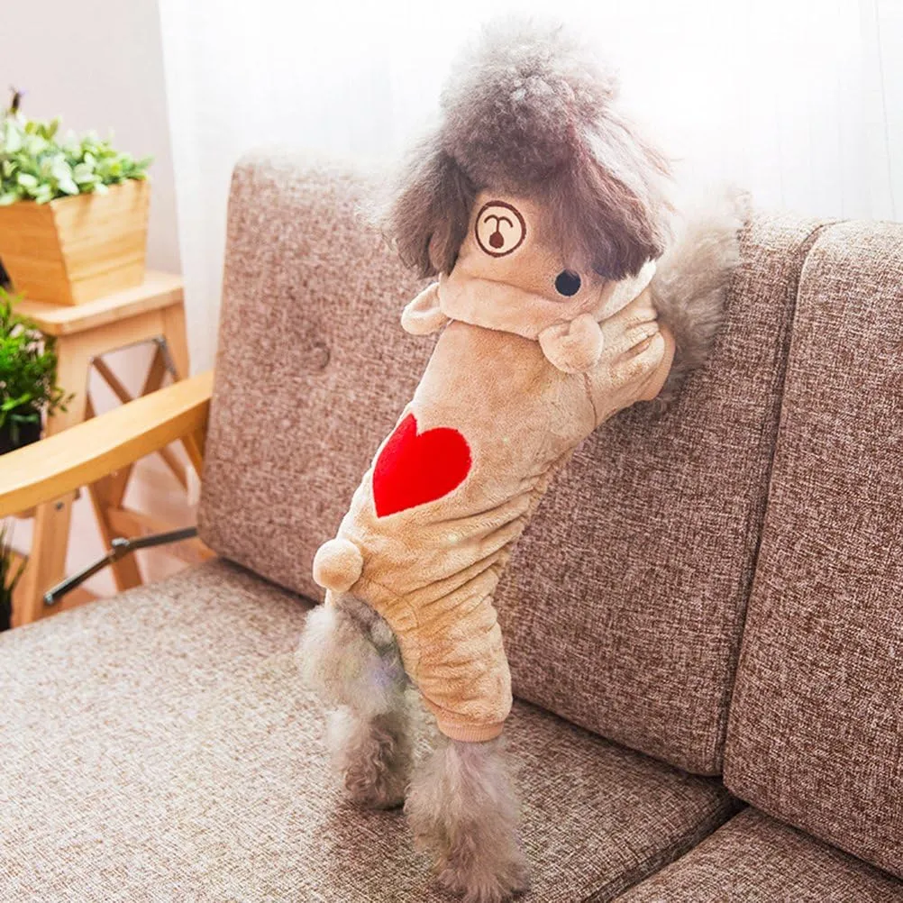Winter Dog Hoodie, Warm Dog Clothes Puppy Sweater Coral Fleece Warm Coat Sweatshirt Outfits Apparel Accessories for Small Medium Pet, Size S
