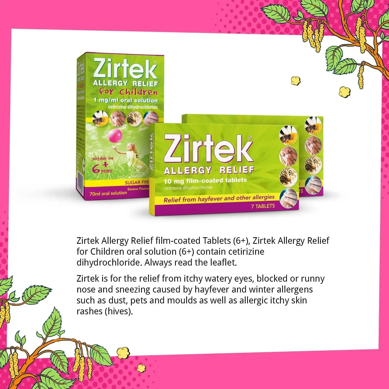 Zirtek Allergy Relief 7 Tablets