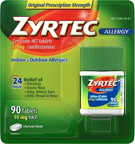 Zyrtec Allergy Relief Tablets, 10mg, 90 ct